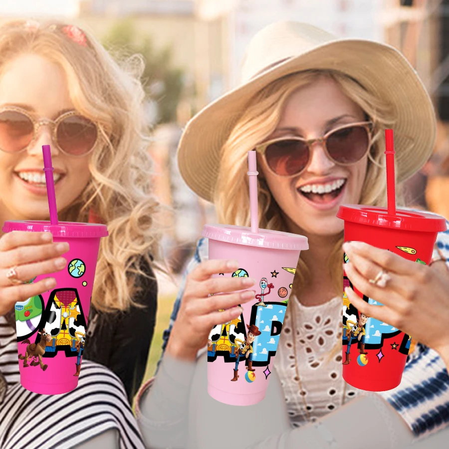 12 szt./opak. Disney, Toy Story, plastikowe kubki w kolorze denim, 770 ml, przybory do picia na przyjęcie urodzinowe, kubek na sok, kawę