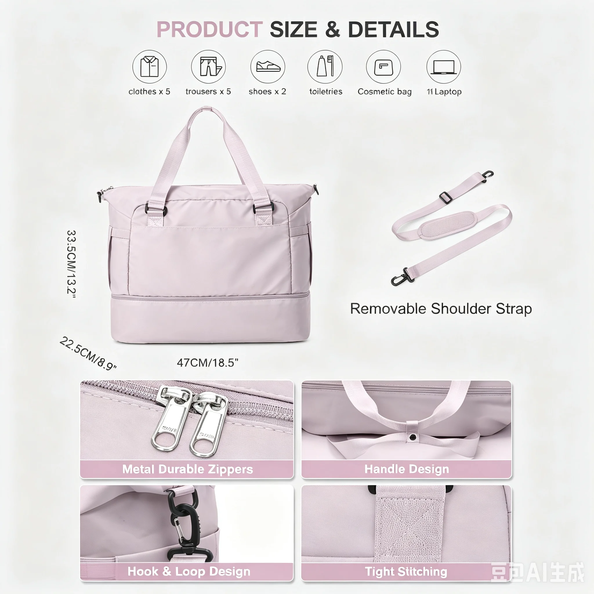 Women's Travel Bag Carry-on Bag Duffel Bag Water Resistant Comfortable Versatile Weekender Sports Bag Swimming Bag Luggage Bag