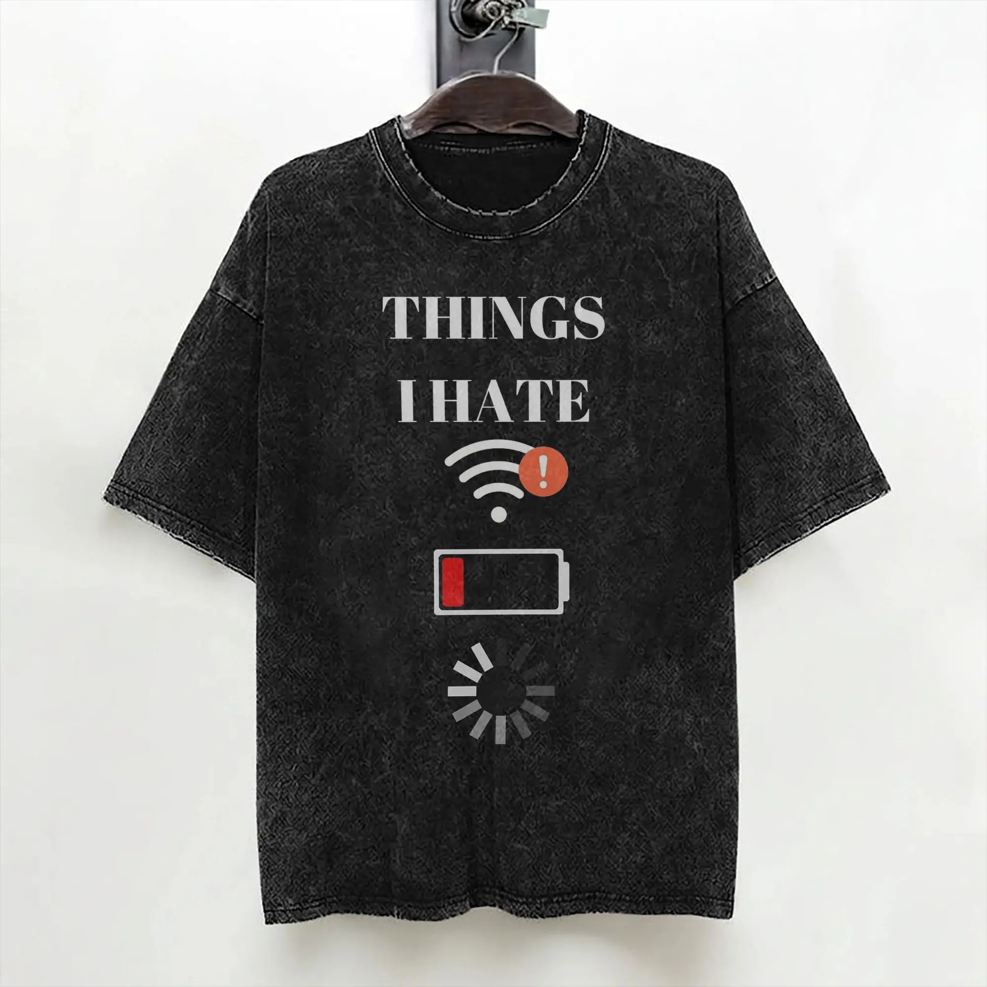 Coder Things I Hate Washed T Shirts Streetwear Hip Hop Vintage T-Shirts  Tees Men Women Cotton Harajuku Graphic