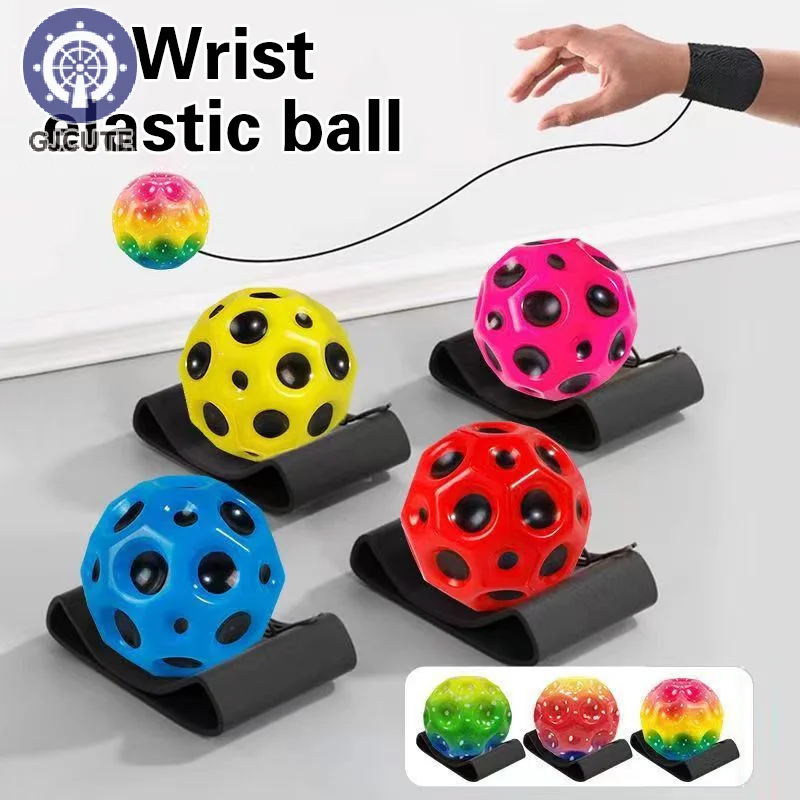 Jump Ball High Bouncing Ball Exercise Leisure Wrist Return Rubber Ball Fun Hand Ball Game Wrist Elastic Ball Outdoor Toy Ball