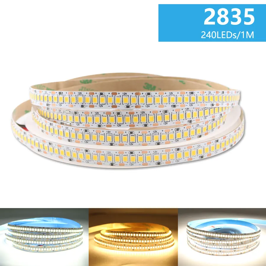 DC 12V Dải Đèn Led Ánh Sáng Diode Băng SMD 2835 5M Trắng Ấm Thiên Nhiên 300/600/1200 12V neon Dây Đèn LED Sáng Chống Nước Tivi Đèn Nền