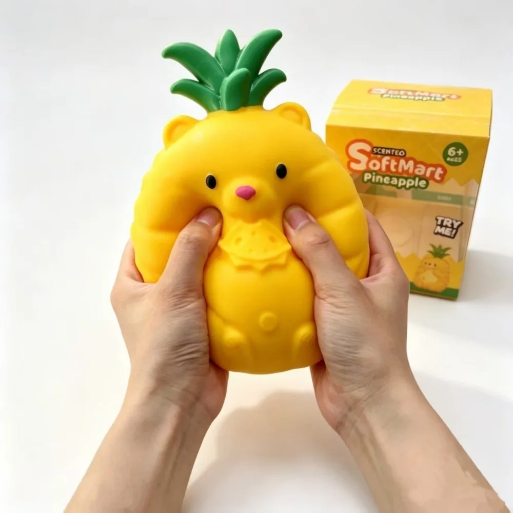 20CM Pineapple Bear Squishy Toy TPR Soft Stress Relief Sensory Toys Anxiety Relief Slow Rebound Squishy Pinch Le