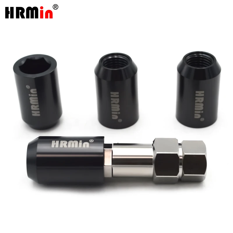 

HRMin 10.9 grade Gr.5 titanium cone seat hexagon socket wheel nut titanium lug nut M14*1.5*35/45mm for Tesla VW AUDI racing car