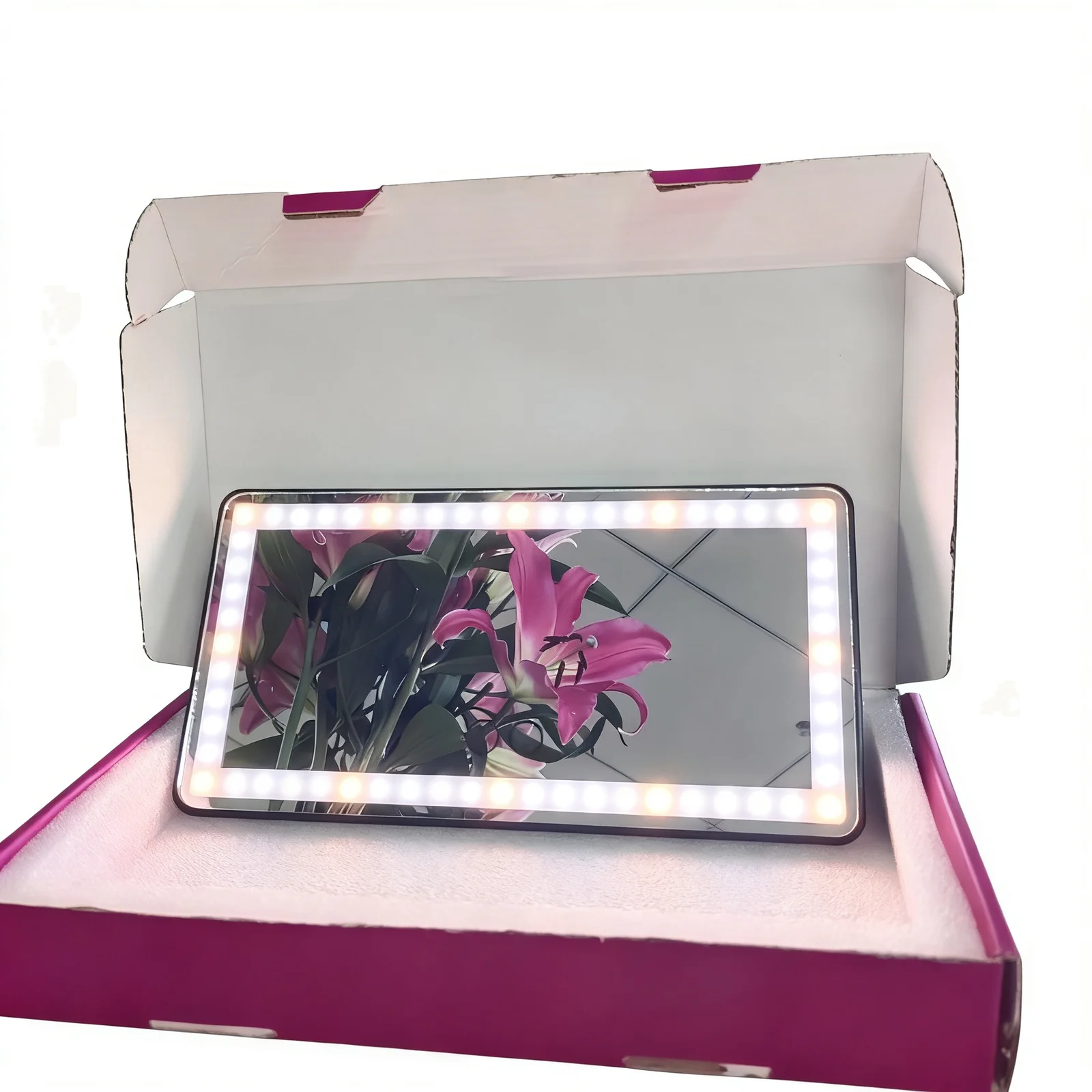 Car Vanity Mirror LED Visor Mirror Auto Makeup Vehicle Sun Visor Rechargeable Car
