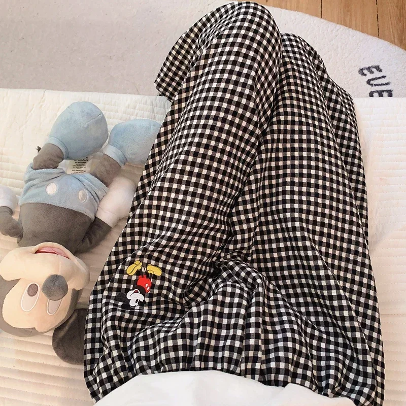 Disney Mickey Mouse Autumn Cartoon Anime Cotton Casual Pants Women\'s Pajamas Silk Pajamas Women\'s Loungewear Pajamas