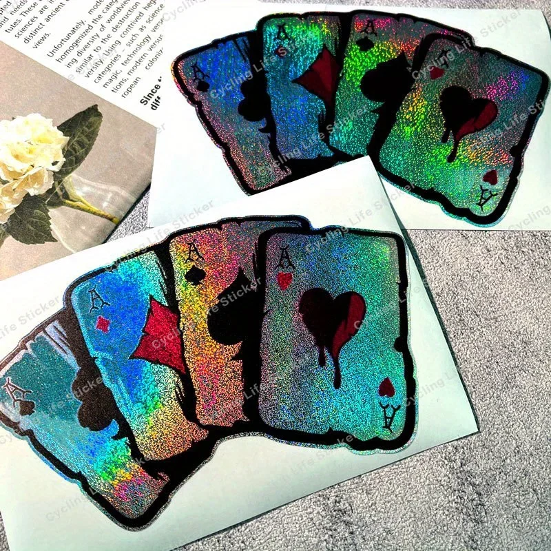 قطعة واحدة من ملصقات Ace Poker المجسمة، لافتة للنظر ونابضة بالحياة، مثالية لأجهزة الكمبيوتر المحمولة وزجاجات المياه وألواح التزلج والمزيد #6