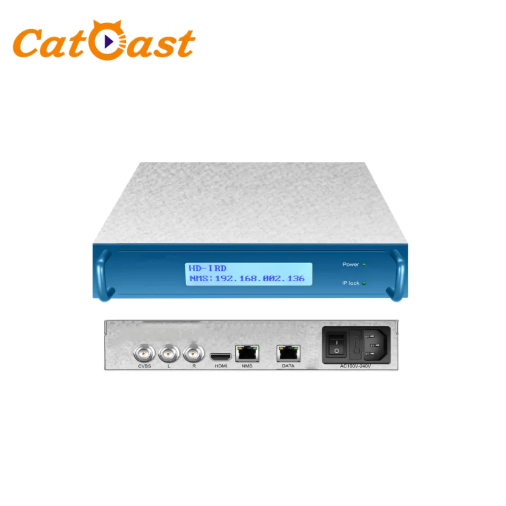 Multiple IP protocol with SRT/HLS/HTTP/HTTPS/RTMP/UDP IP to HD MI/CVBS H.265 H.264 IRD Decoder