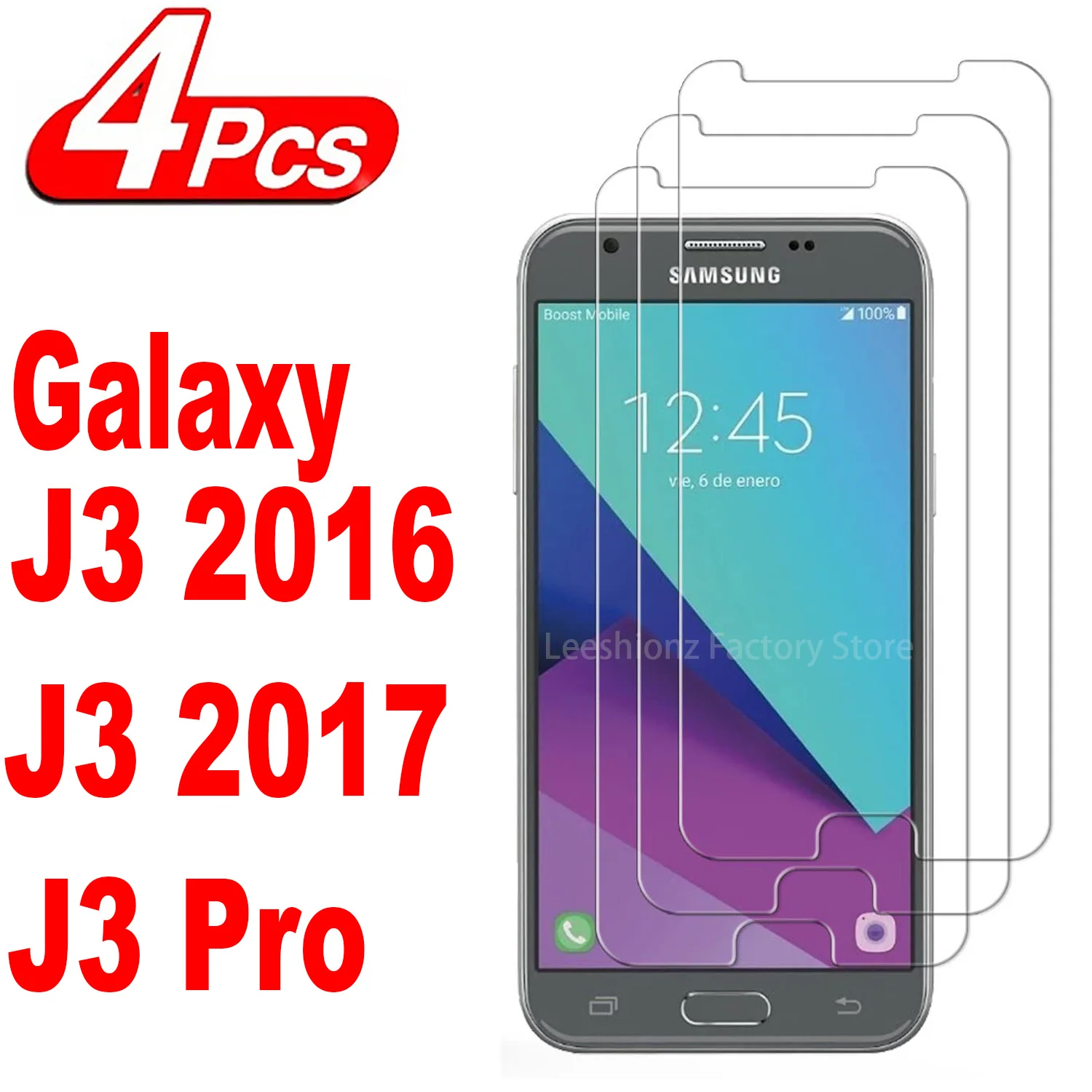 Vidrio Protector de pantalla 9H para Samsung Galaxy J3 2017 J3 2016 J3 Pro, 2/4 piezas, película de vidrio templado HD