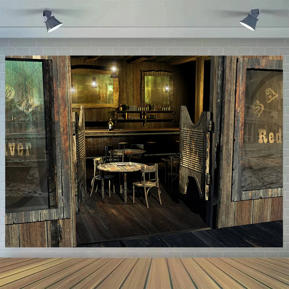Medieval Tavern Kitchen Backdrop Photography Background Western Bar Counter Restaurant Pub Birthday Party Decoration Banner Prop