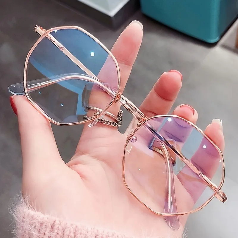 

Internet Celebrity Octagonal Glasses Frame Personalized Polygon Anti-blue Light Flat Mirror