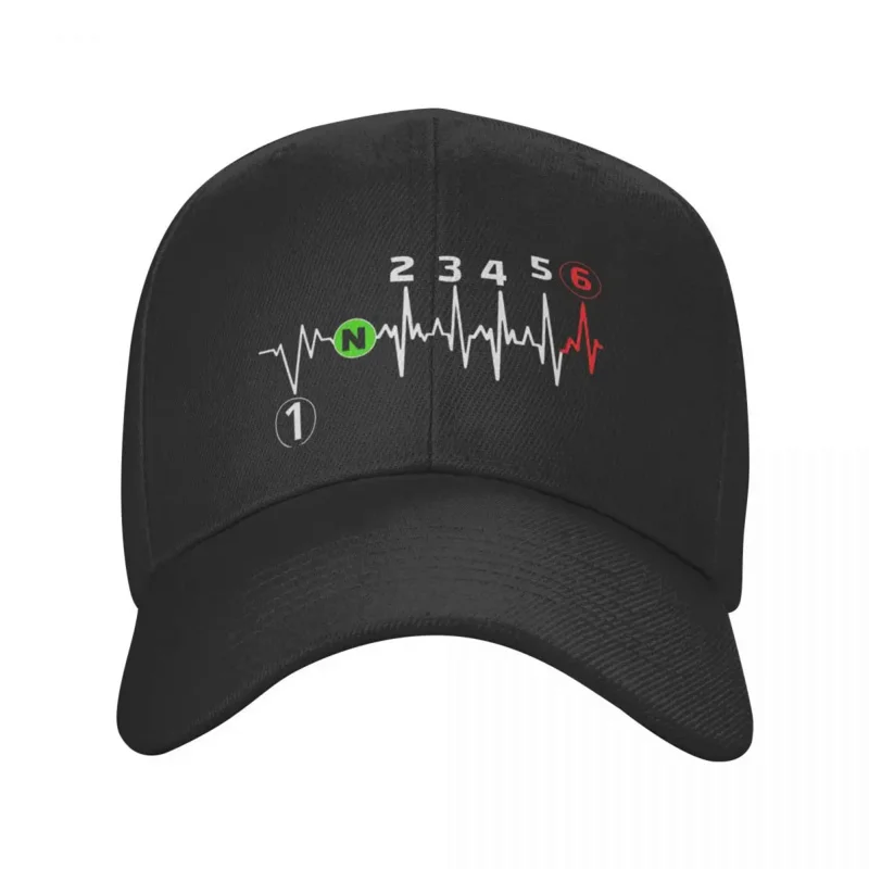 Punk motorbike heartbeat 1n23456 baseball cap for women men breathable bike motocross motor sport dad hat Sports