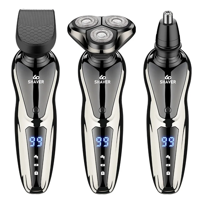 

STLF New Usb Charging Rechargeable Electric Shaver Set 3 in 1 Hair Trimmer Nose Hair Clipper Triple Blade Shaving Machine for Me