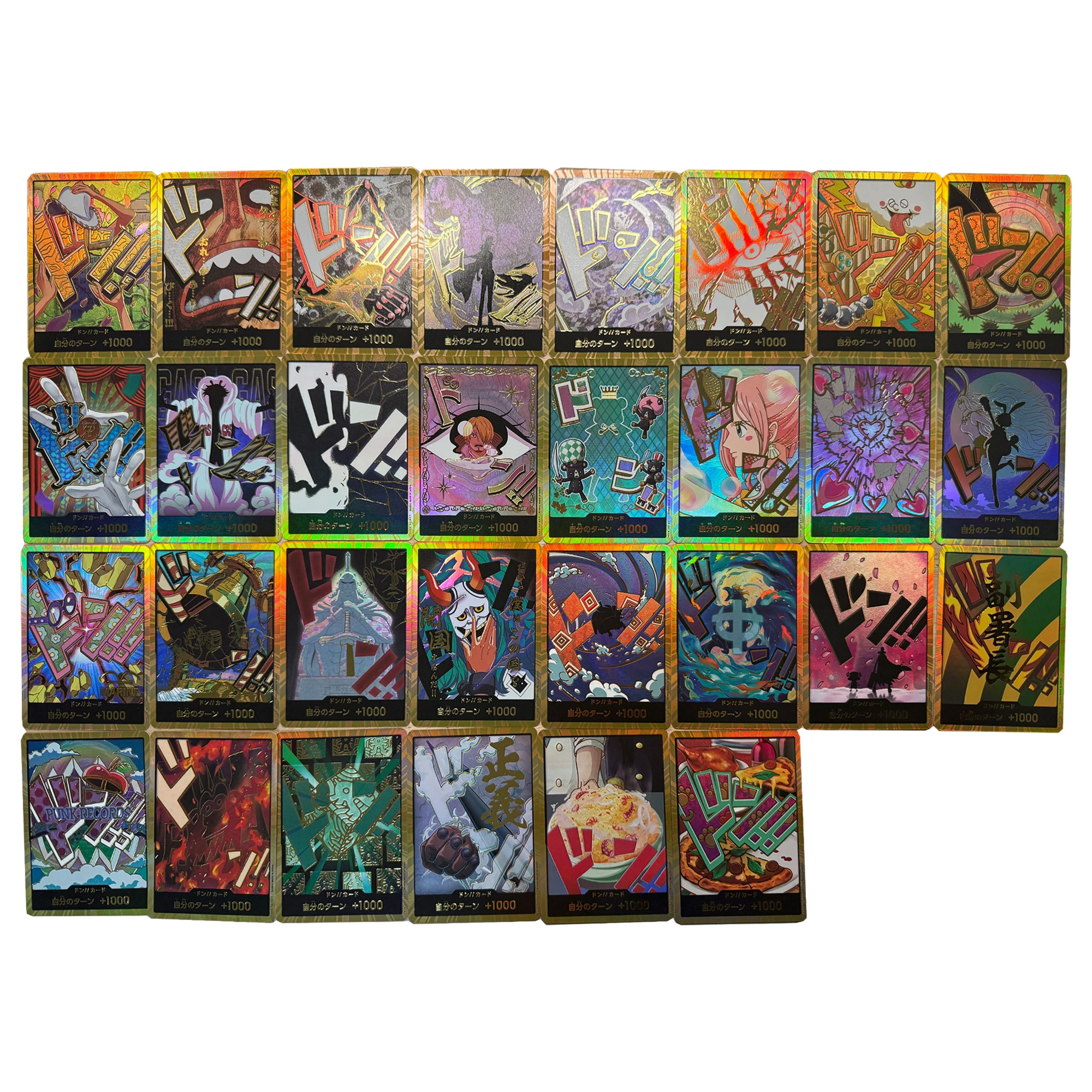 

30Pcs/set 63X88Mm Diy One Piece GOLD DON!! Collection Card Refraction Color Flash Hot Stamping opcg DON!!! Anime Card Gift Toy