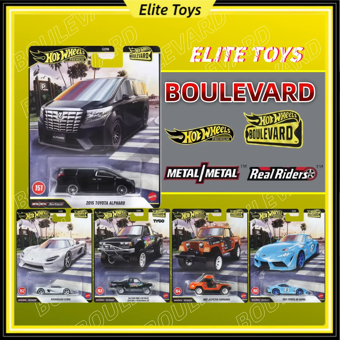 

Hot Wheels Premium 1:64 Diecast Car Model Toyota Alphard Jeepster Koenigsegg Datsun New Boulevard Metal Collectible Vehicle Toy