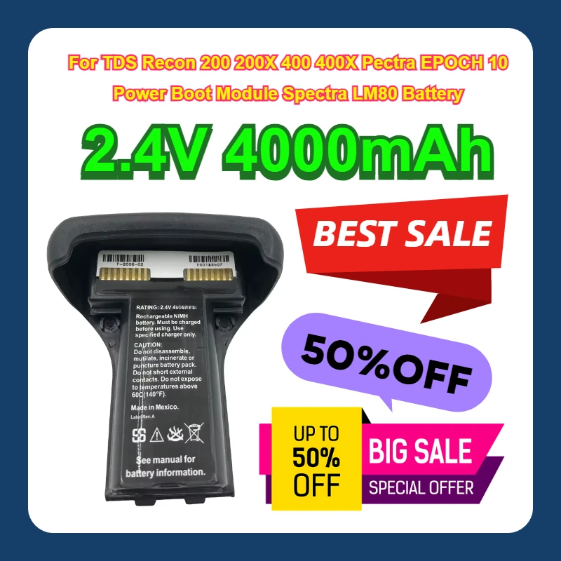 

For TDS Recon 200 200X 400 400X Pectra EPOCH 10 Power Boot Module Spectra LM80 2.4V 4000mAh Battery