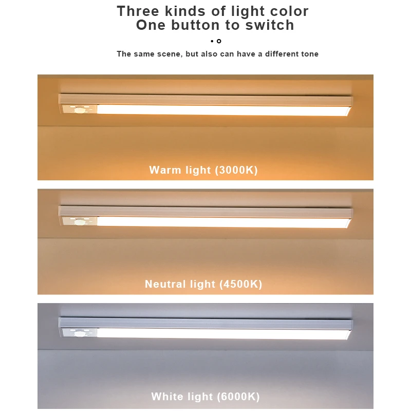 20-40cm LED Motion Sensor Light Night Intelligent Magnetic LED Wall Light  Rechargeable Wall Under Cabinet Bedroom For Bedroom