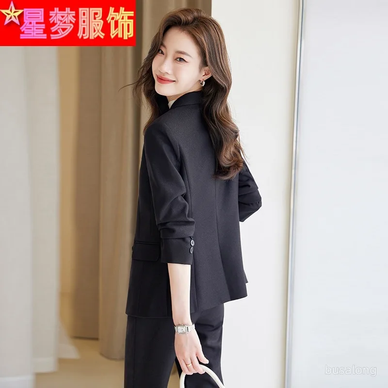 Purple Suit Women\'s Autumn Clothing High-End Hotel Manager Work Clothes High Sense Two-Piece Suit Professional Tailored Suit For