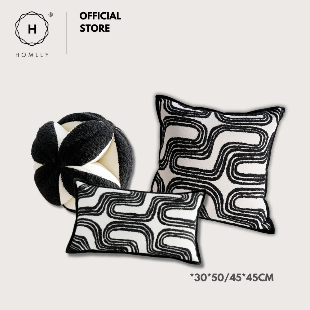 

Homlly Luxii II Black Decorative Pillow Cushion Cover （*2PCS)