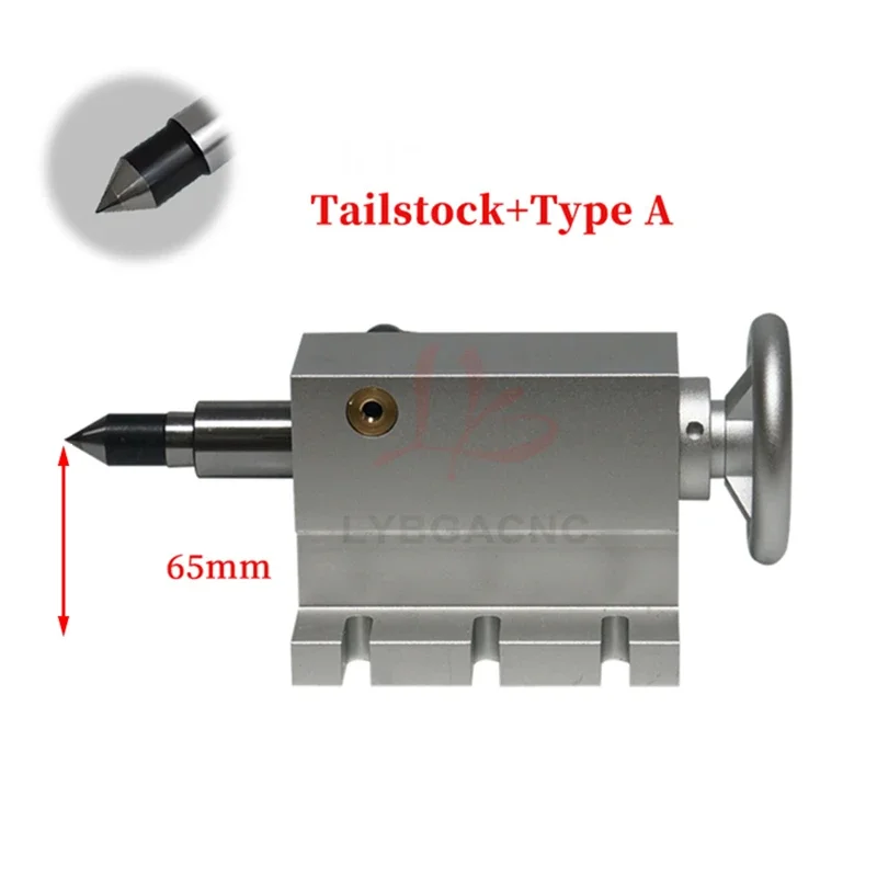 65mm Center Height MT2 ER11 Mobile Tailstock Top Head CNC Workholding Parts for 4th Rotary A Axis Engraving Machine Chuck Parts