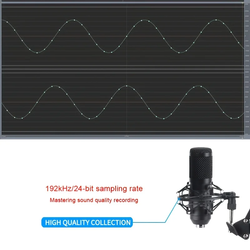 USB Microphone 192KHZ/24 Bit Plug And Play Computer Podcast Metal Microphone Kit