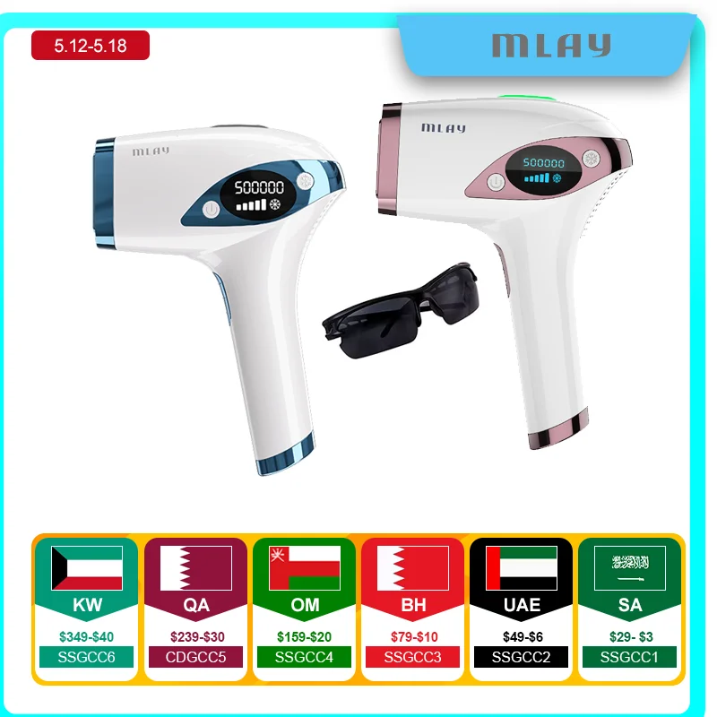 

Mlay Laser T4 Laser Hair Removal Device ICE Cold Laser Painless Hair Removal IPL Epilation Flashes 500000 mlay IPL Home Laser