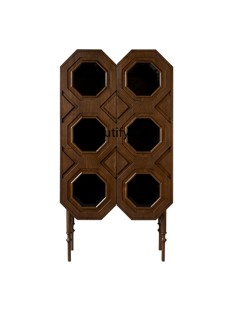 

Solid Wood Wine Cabinet Living Room Display Cabinet Creative Home Wall Living Room Side Cabinet