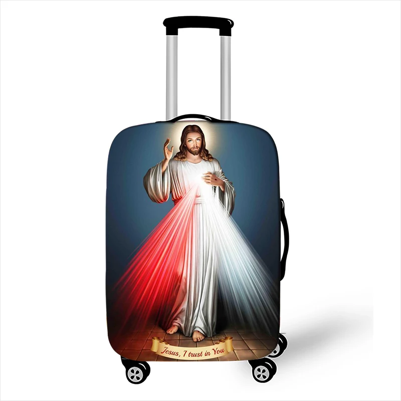 Capa de mala protetora com Jesus Print, Mãos Rezando, Anti-poeira, Elástico, Cristão, Catch Up, Mala, Trolley Case