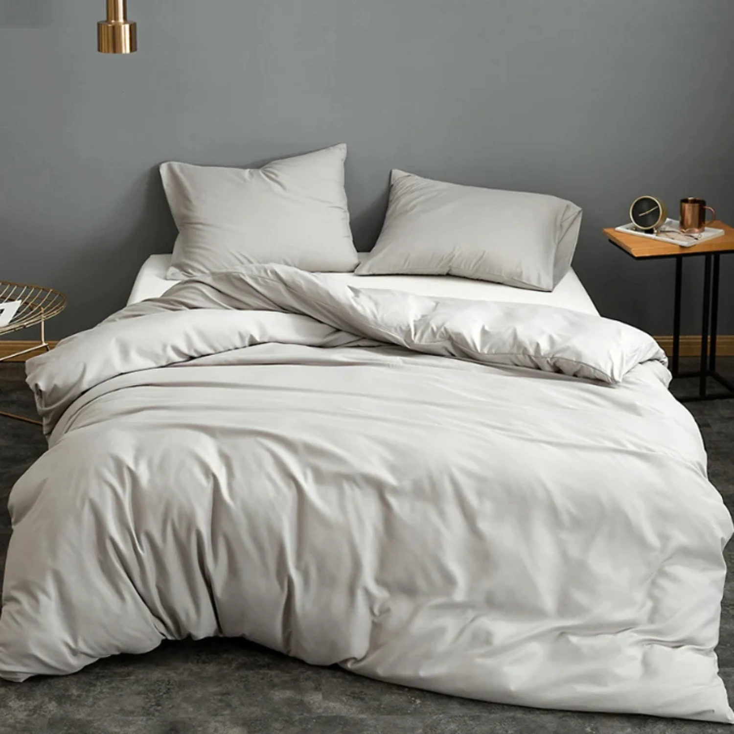 Cozy Brushed Fabric Textured Solid Duvet Cover Set for All Seasons with Convenient Zipper Closure - The Ultimate Comforter Cover