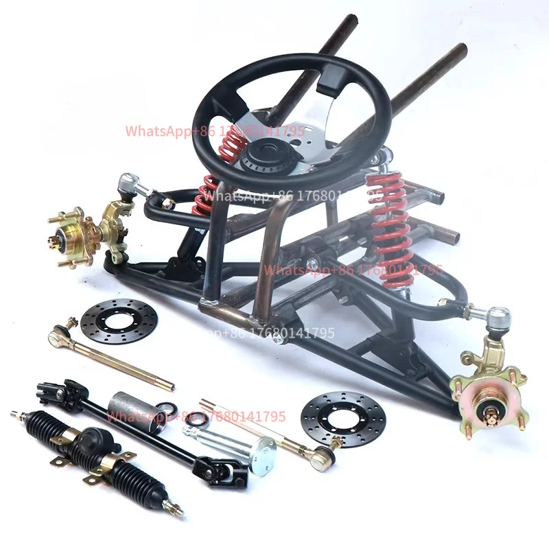 DIY Homemade 4‑Wheel ATV Go‑Kart Modification Kit Electric Vehicle Front Frame Front Suspension Steering Assembly Kit