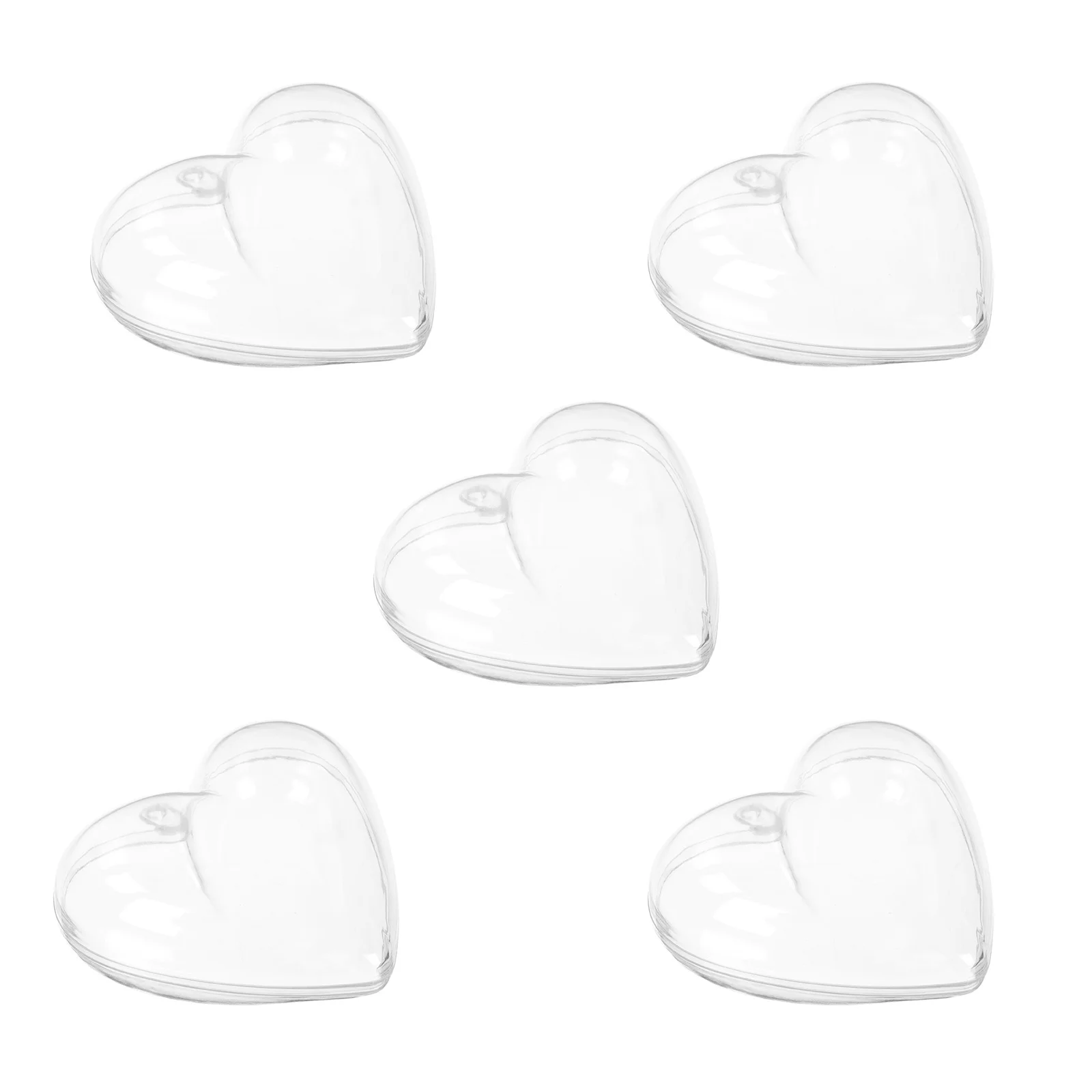 

5Pcs Heart Shaped Plastic Candy Box Clear Transparent Ball for Christmas Gift Storage Heart Candy Box Gift Storage Case