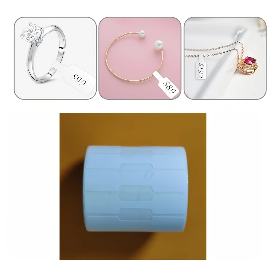 

(500 sheets/roll) Kraft Paper Stickers - Jewelry Price Tags | Suitable for Boutique Stores, Handicraft Markets, Gift Packaging