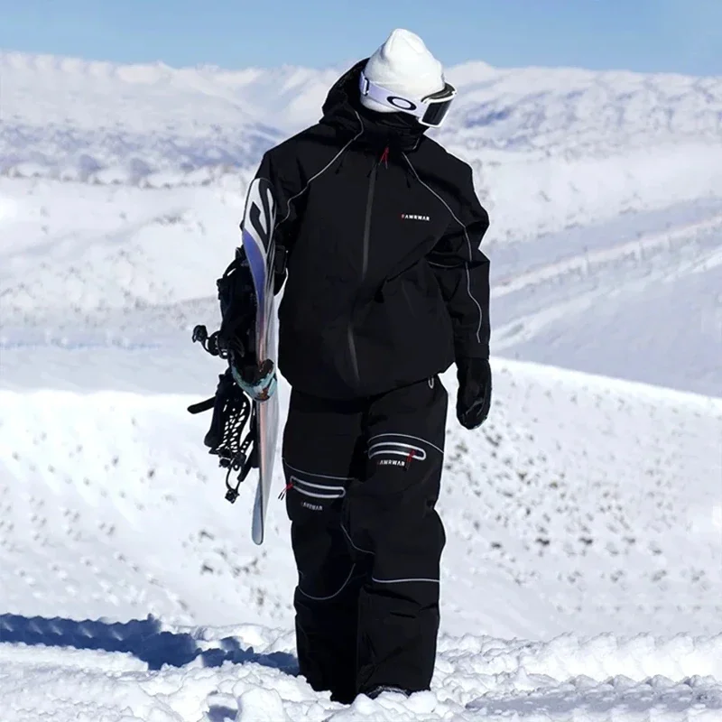 New Winter Men Women Professional Skiing Suit Windproof Waterproof Warm Snowboard Jacket Pants Set Hard Shell Alpine Outdoor