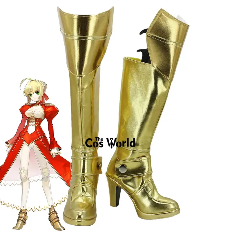 

Fate/stay night Red Saber Nero Claudius Caesar Augustus Germanicus Anime Games Customize High Heels Cosplay Shoes Boots