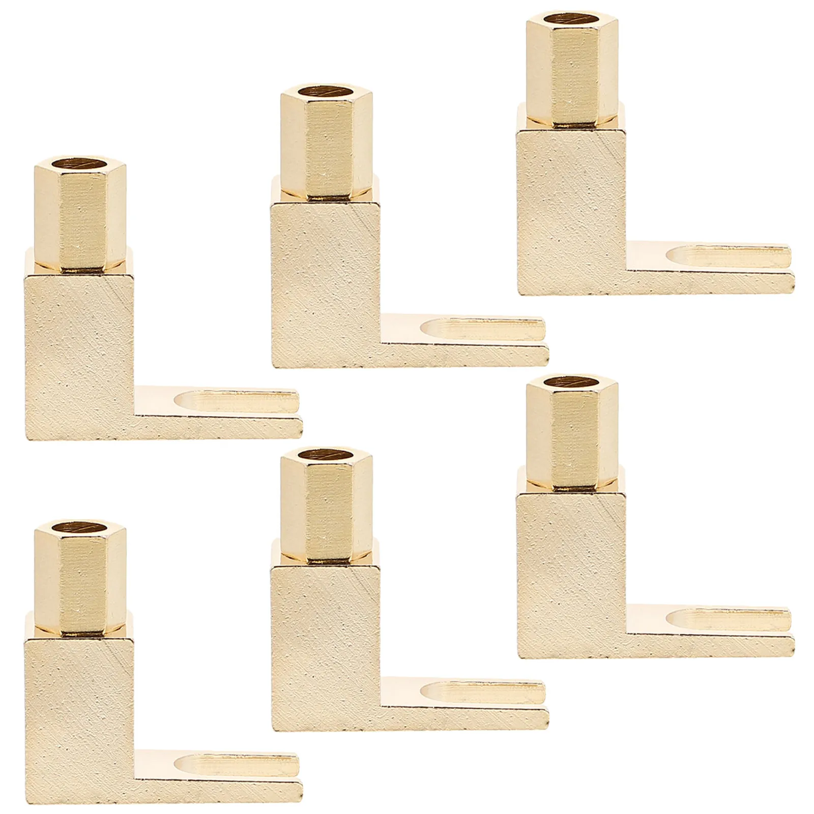 6Pcs Gold Plated Copper Amp Wire Connector L Shape Spade to Banana Adapter 90 Degree Y Fork Audio Terminal for Hifi Amplifier