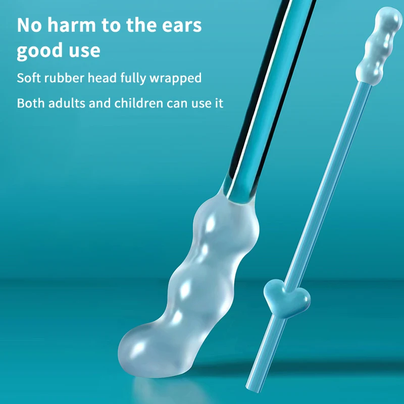 Sticky Ear Swabs Sticky Earwax Remover Stick Adults 24PCS/Box New Silicone Disposable Ear Swabs Soft Ear Cleaner