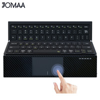 Jomaa Tri-Folding keyboard with Touchpad Rechargeable Foldable Wireless Keyboard Pocket Size for Ipad Phone