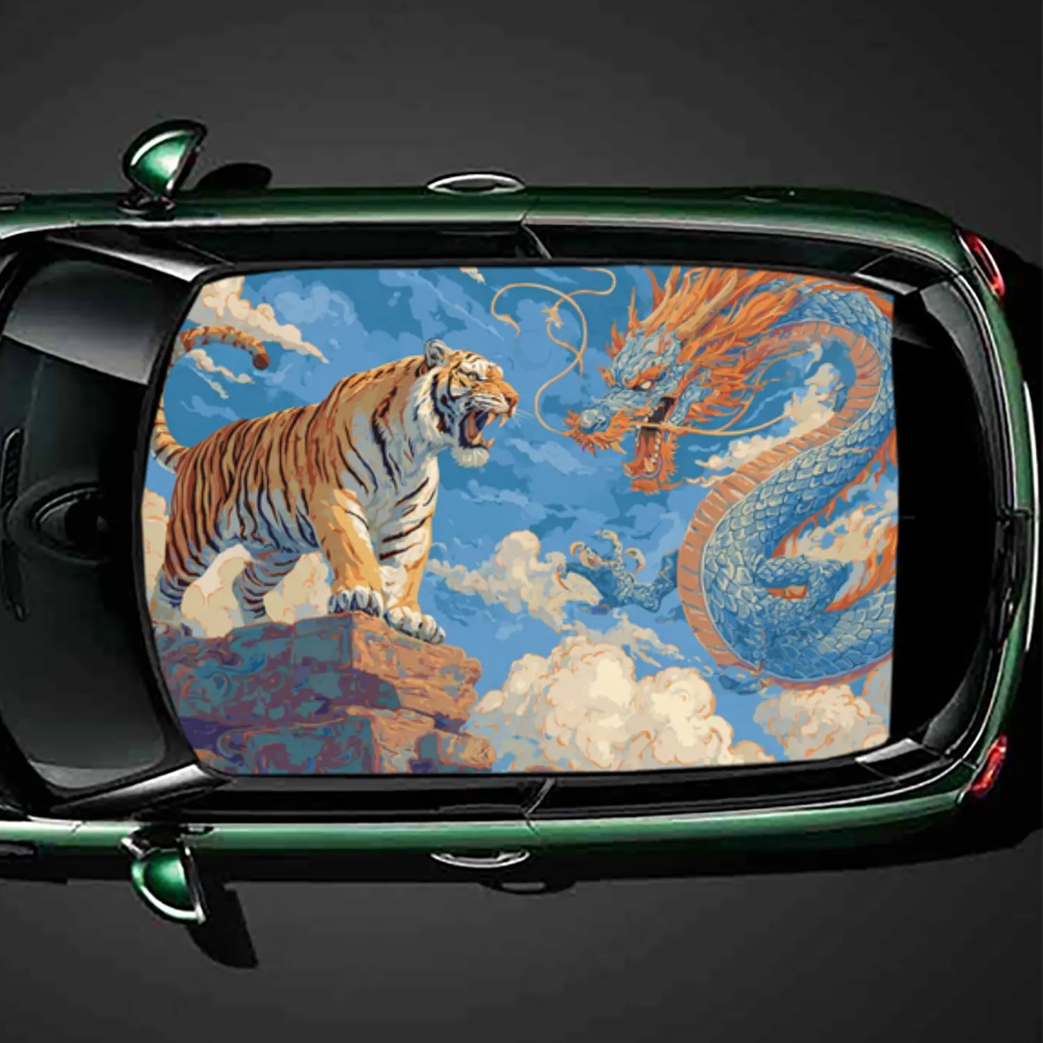 

Крутая наклейка на крышу автомобиля «Тигровый дракон», виниловая наклейка на крышу автомобиля, самоклеящийся водонепроницаемый внешний аксессуар автомобиля, уникальные украшения автомобиля