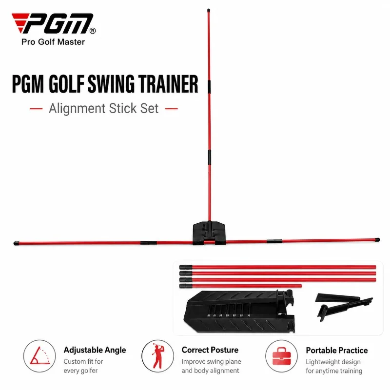 PGM Golf Swing Trainer Alignment Stick Set Adjustable Swing Plane Corrector Practice Rod Posture Training Aid