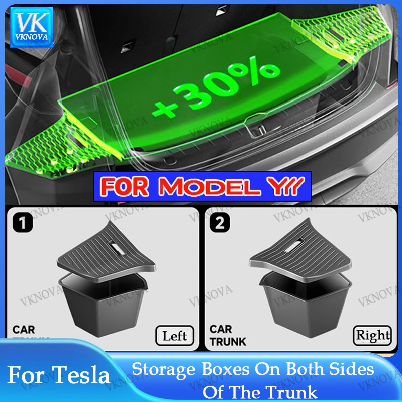 For Tesla New Model YL /Y Juniper Launch 2026 Car Trunk Side Storage Box Cover Plate Organizer Car Trunk Side Storage Box Refit