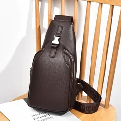 Genuine leather business MEN'S chest bag vintage crossbody cowhide male shoulder large capacity sling