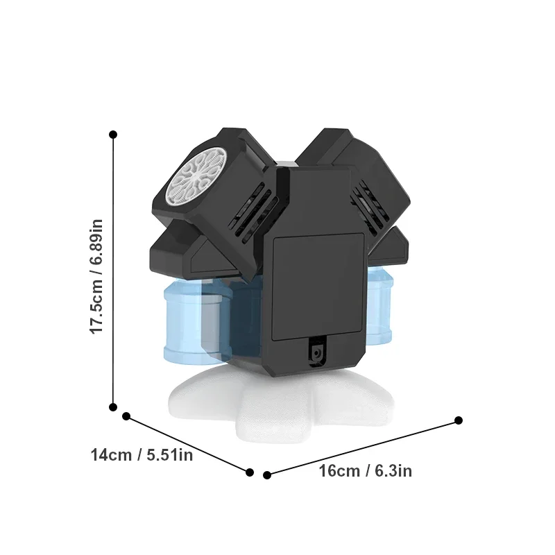 Máquina de burbujas giratoria de doble cabezal, juguetes de burbujas para niños, actividades al aire libre/accesorios de boda sin batería, burbuja de agua