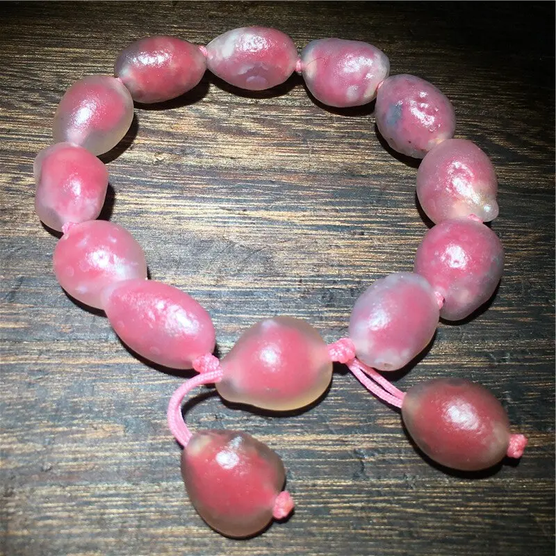 

Boutique Natural Mongolian Alxa Colorful Sugar Heart Agate Original Stone Bracelet Cute Women's jewelry Bracelet Ornaments