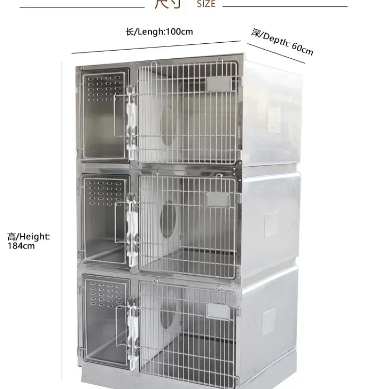 

Hot Selling Veterinary Clinic Equipment High Quality Veterinary Animal Cages Stainless Steel Cat Cage 3 Layers Pet Breeding Cage