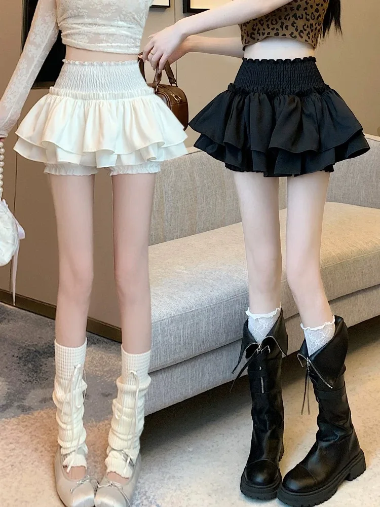 

Юбка-шорты с высокой талией для женщин больших размеров, пышная юбка-миди в корейском стиле для повседневной носки и других случаев