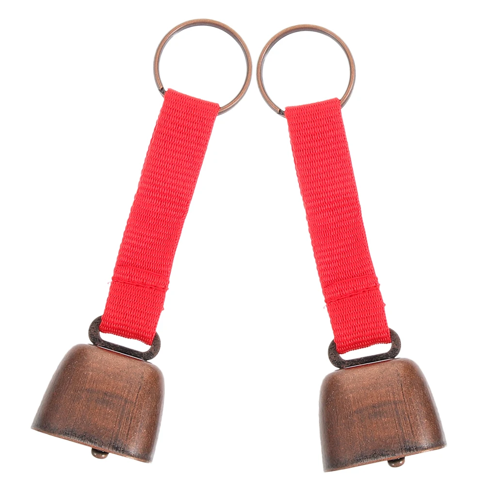 

2pcs Vintage Bells for Hiking Camping Cowbells Small Size Red Hanging Decor Anti Lost Outdoor Supplies