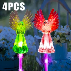Solar Angel Lights Outdoor Waterproof Decor Garden LED Stake Lights Landscape Yard Pathway Patio Solar Lawn Lamp