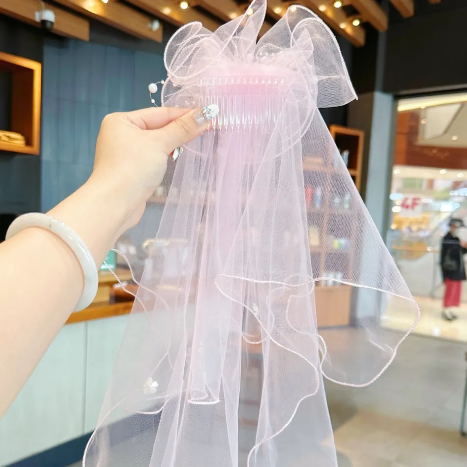 

New Girls Crown Hair Band Prinses Rhinestone Lace Headband Cute Mesh Hairband Birthday Prom Party Kids Hair Accessories TM04