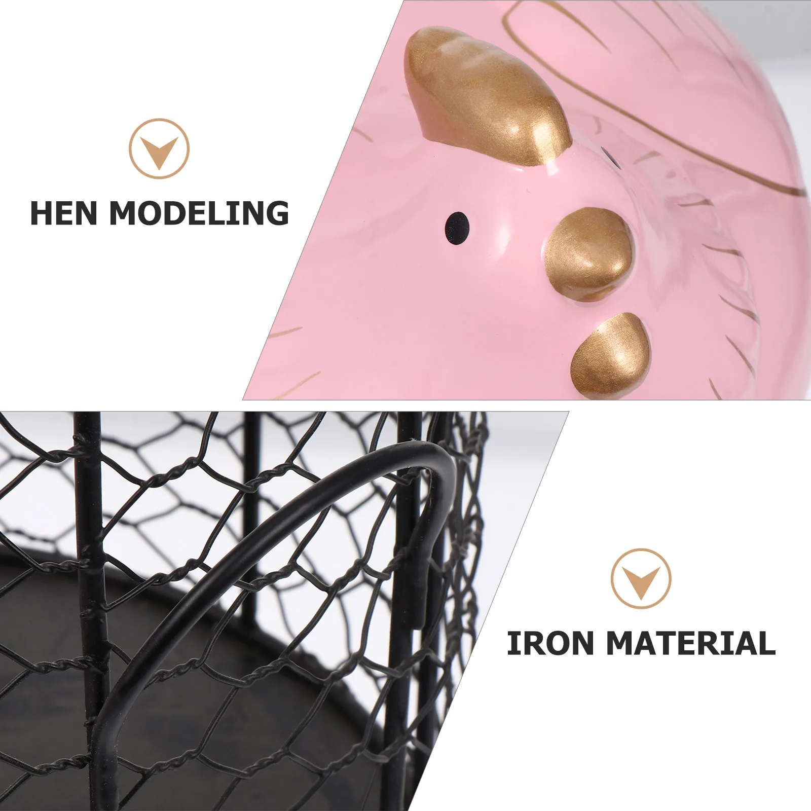 

1 set 1 Set Iron Storage Basket Kitchen Organizer Fruit Egg Container Covered Basket Household Accessory Creative Design