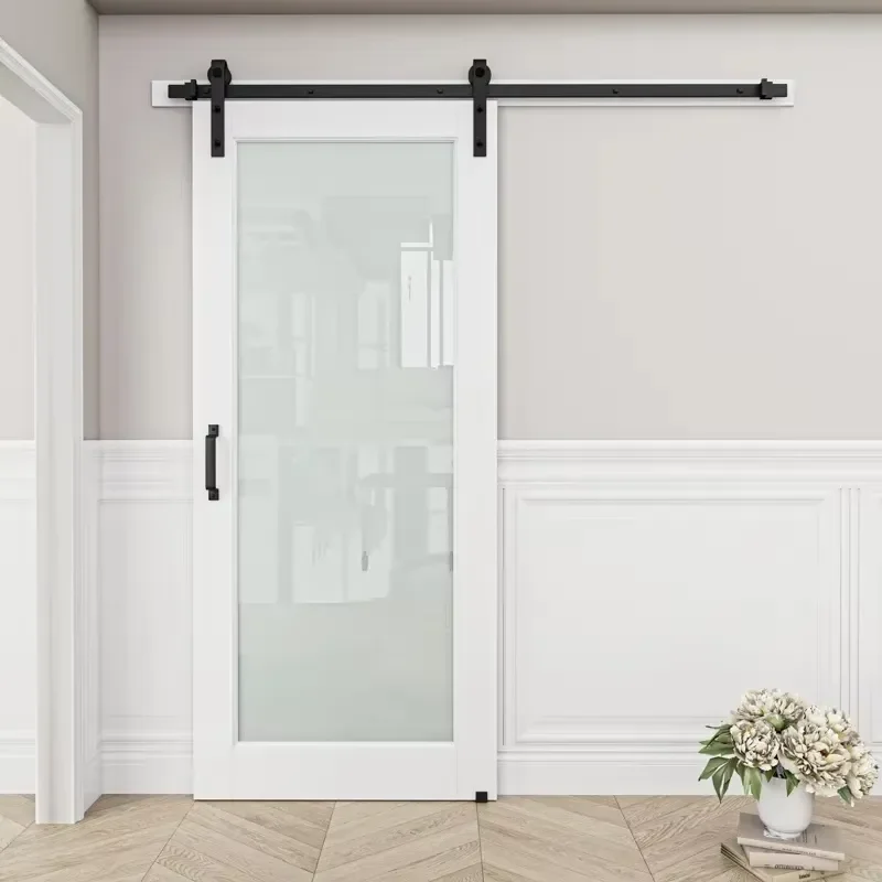 Custom Size Sliding Barn Door with Hardware Track Kit Modern Minimalist Timber Wooden Interior Door for Project