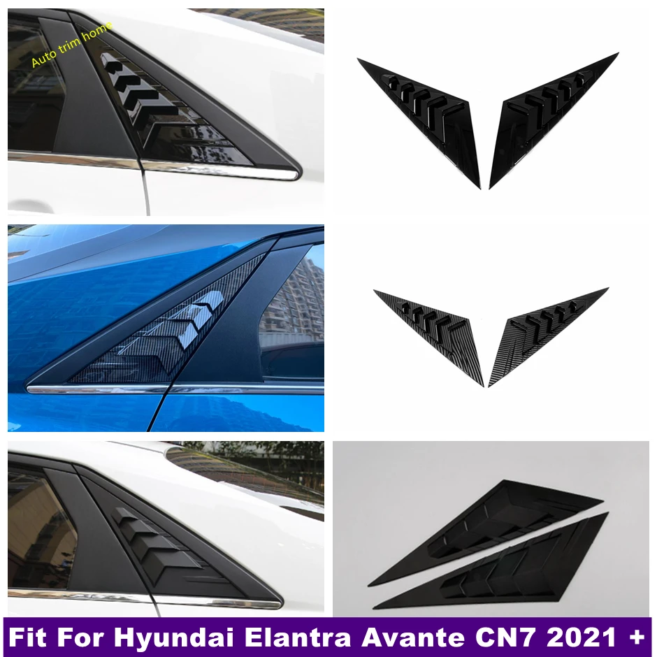 

Rear Window Louver Shutter Side Vent Cover Trim Fit For Hyundai Elantra Avante CN7 2021 - 2023 Carbon Fiber Look Car Accessories